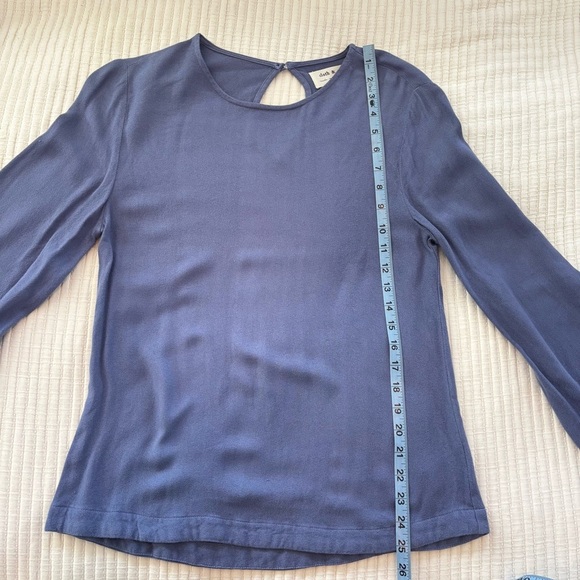 Anthropologie Cloth & Stone Women's Bell Sleeve Indigo Blue Women's Top Size XS - Picture 8 of 8